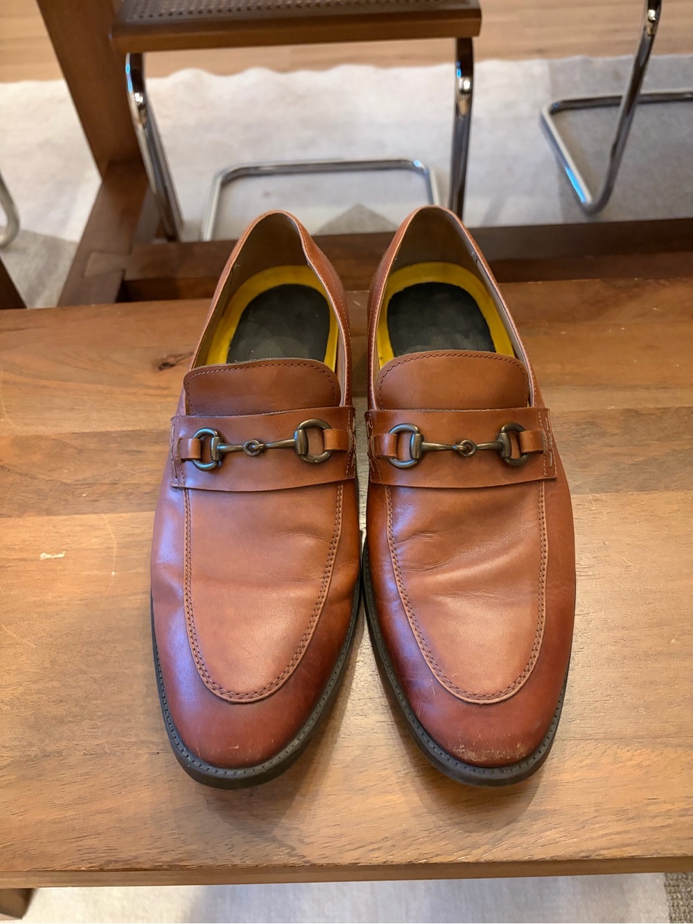 Men's Cole Haan Brown Leather Bit Loafers - Classic Slip-On Dress Shoes
